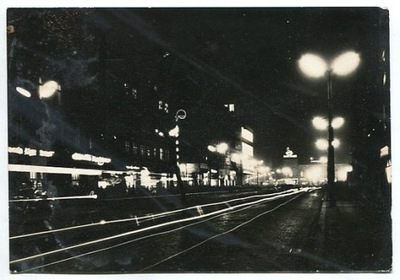 KATOWICE :: Ulica Warszawska nocą - 1966