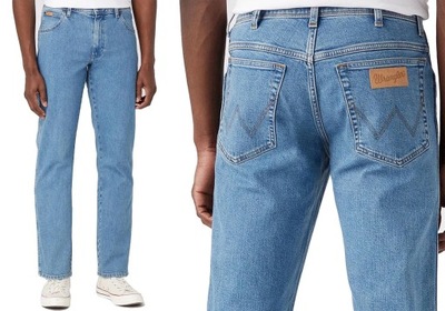 WRANGLER Spodnie Texas straight jasne jeans proste W36 L32
