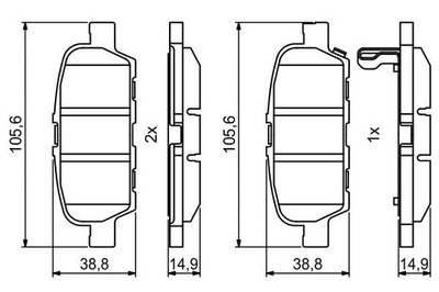 BOSCH 0 986 494 857 КОЛОДКИ ТОРМОЗНЫЕ