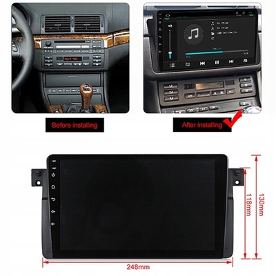 BMW 3 E46 RADIO NAVI ANDROID 12 GPS 4GB 64GB SIM  