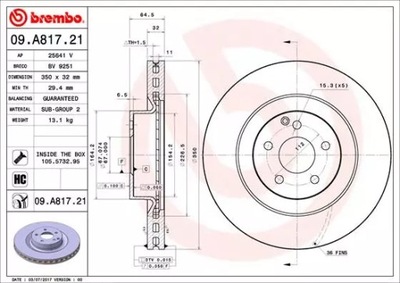 BREMBO TARCZE+KLOCKI P MERCEDES E W211 350MM