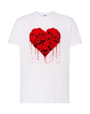 SKULL HEART Koszulka z sercem z czaszek krwawe serce