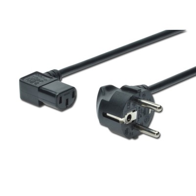 DIGITUS Kabel połączeniowy zasilający Typ Schuko prosty/IEC C13 kątowy M/Ż