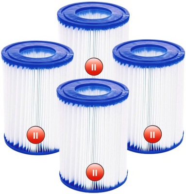 4x FILTR DO POMPY BASENU BESTWAY WKŁAD TYP II