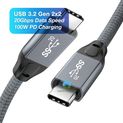 USB 3.2 Gen 2x2 20 gb/s USB-C do USB-C kabel do t