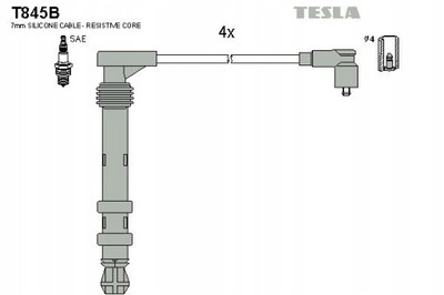 TESLA BLATNÁ T845B КОМПЛЕКТ ТРУБОК ZAPŁONOWYCH