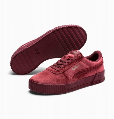 BUTY damskie PUMA CARINA VELVET BORDO welur