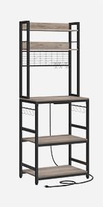 Regał kuchenny organizer z półkami z haczykami 40 x 60 x 170 cm.