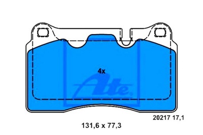 620233 ATE КОЛОДКИ ГАЛЬМІВНІ ATE 604837 ШТ ATE