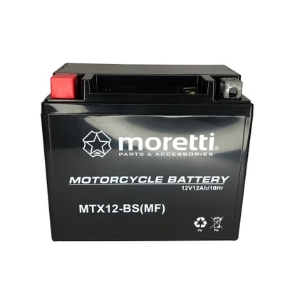 BATERÍA PARA MOTOCICLETA 12AH MTX12-BS GEL MORETTI  