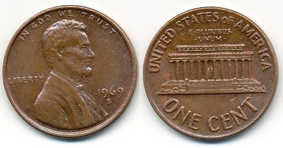 USA 1 Cent - 1969r S ... Monety (nr1)