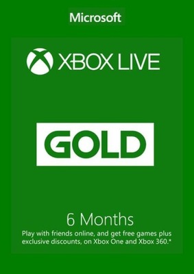 Subskrypcja Xbox Live Gold cyfrowa 6 miesięcy