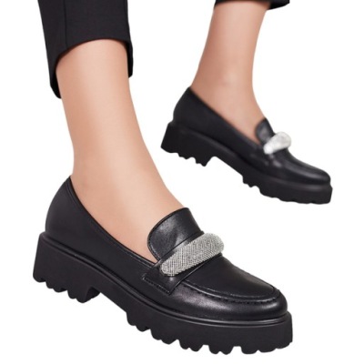 CZARNE MOKASYNY DAMSKIE EMERNE