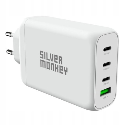 ŁADOWARKA SILVER MONKEY GAN 130W USB-C + USB 3.0