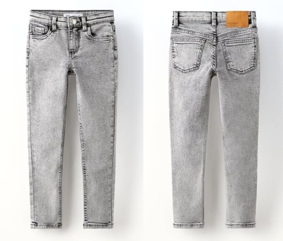 ZARA marmurkowe spodnie jeansy rurki skinny fit