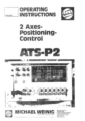 Instrukcja obsługi strugarki Weinig ATS P2