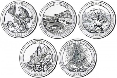 Parki USA - komplet monet z 2012 roku