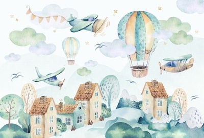 Tapeta transport air balony samoloty NA WYMIAR