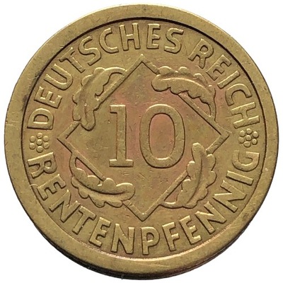 89652. Niemcy, 10 rentenfenigów, 1924r., A
