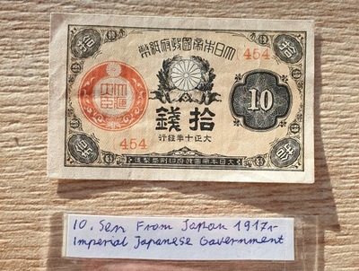 10 Sen Japonia 1917r Banknot