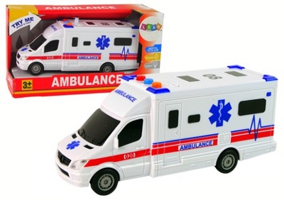 Auto Ambulans Karetka Biała Światła Dźwięk Napęd
