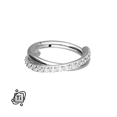 PODWÓJNY Tytanowy SREBRNY clicker 1,2/8 mm