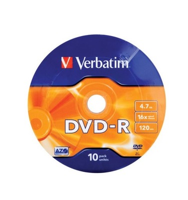 Płyta Verbatim DVD-R 4,7 GB 10 szt. AZO Spindle 43729