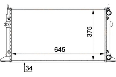 РАДИАТОР ДВИГАТЕЛЯ HELLA 7M0121253B 95VW8005AB 7258