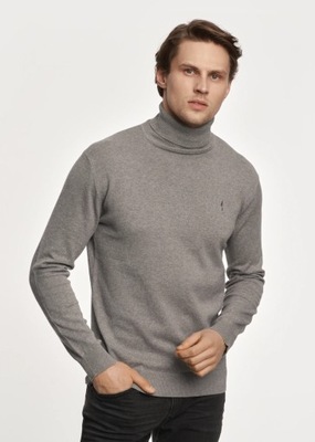 OCHNIK Szary sweter męski z golfem SWEMT-0095A-66 r. M