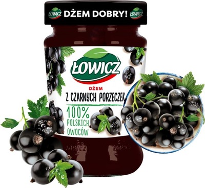 DŻEM CZARNA PORZECZKA NISKOSŁODZONY 280G ŁOWICZ