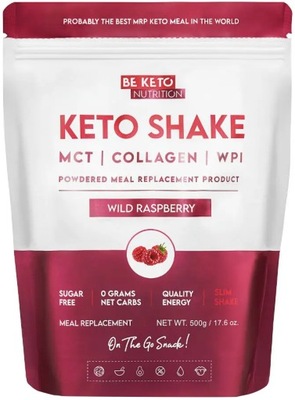 BE KETO Diet SHAKE PROTEINOWY MCT Kolagen MALINA