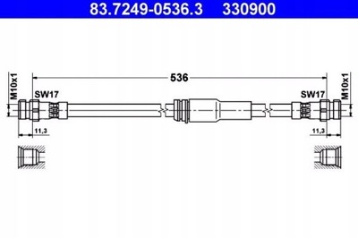 CABLE DE FRENADO ELÁSTICO ATE 83.7249-0536.3  