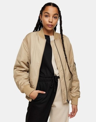 TOPSHOP KURTKA BOMBERKA OVERSIZE TAUPE R.40