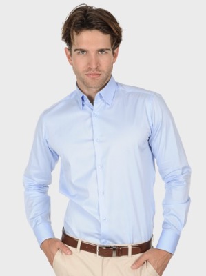 Koszula błękitna gładka Twill Sap (176-182) 44