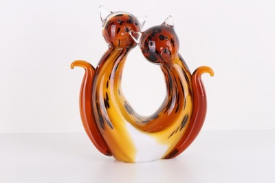 FIGURKA ZE SZKŁA MURANO! murano glass --para DWA KOTY