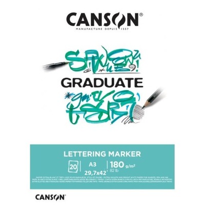 Blok rysunkowy A3 20k 180g Graduate Lettering Marker, Canson