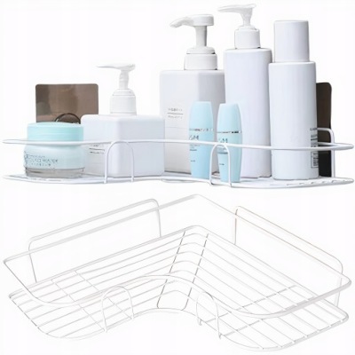 PÓŁKA POD PRYSZNIC DO ŁAZIENKI BIAŁA NAROŻNA ZAWIESZANA SAMOPRZYLEPNA