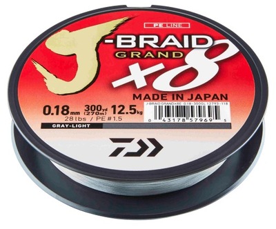 Plecionka DAIWA J-Braid Grand X8 0.13mm 135m Gray-