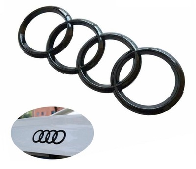 EMBLEM REAR SIGN BLACK GLOSS LOGO AUDI 80 A3 A4 B6 A6 C5 TT 175 60 58  