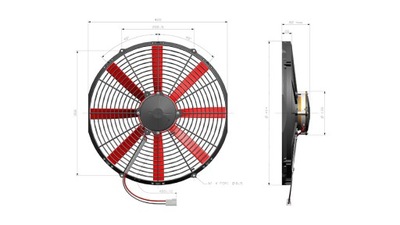 VENTILADOR OSIOWY 385MM 12V, DE ADMISIÓN - 90050371  