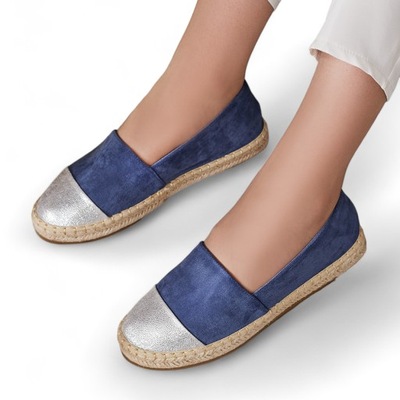 NIEBIESKIE DAMSKIE ESPADRYLE DAFALLE 36