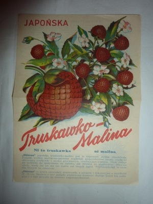 Japońska Truskawko malina reklama 1933 rok