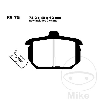 КОЛОДКИ ГАЛЬМІВНІ ЗАДНЄ EBC FA078