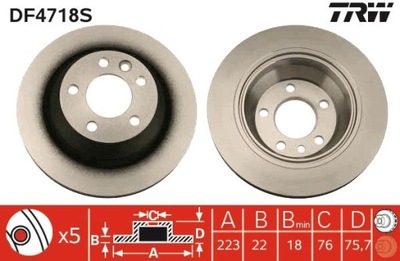 ДИСК ТОРМОЗНОЙ VW ЗАД T5 03- DF4718S