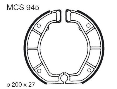 ZAPATAS DE TAMBOR DE FRENADO PARTE TRASERA 200X27MM BMW R 800/1000 1986  