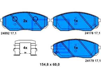 КОЛОДКИ ТОРМОЗНЫЕ ATE 581013EE00 581013EE01 572511B