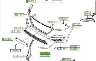 86527D7010 BRIDA DE PARAGOLPES IZQUIERDA OE HYUNDAI TUCSON  