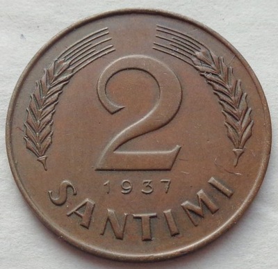 MK - ŁOTWA - 2 Santimi - 1937