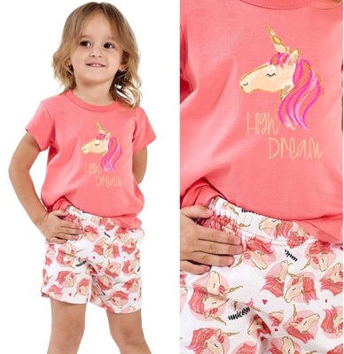 TARO 3145 piżama dziewczęca MILA unicorn bawełna # 92