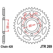 PINION GEAR REAR JT 46-ZEBOW HIPSTER 125 2001-2003  